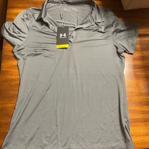 Women’s gray under armour golf polo